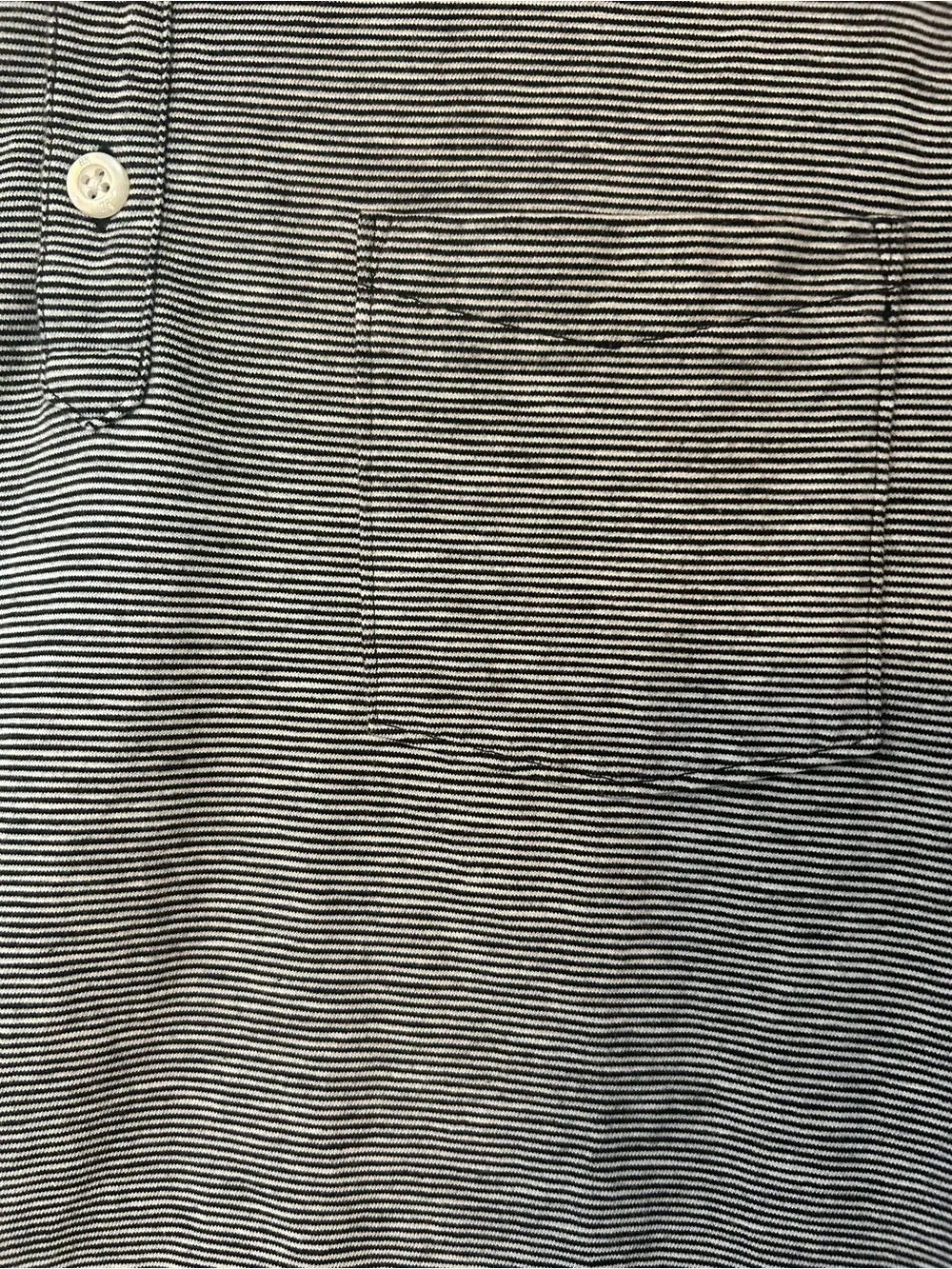 Banana Republic Men’s Luxury Touch Standard Fit Black & White Micro-Striped Polo
